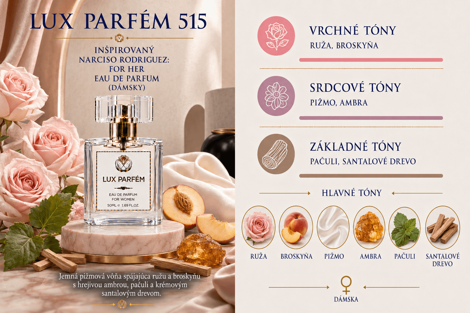 Lux Parfém 515 – Inšpirovaný Narciso Rodriguez: For Her (Eau de Parfum)